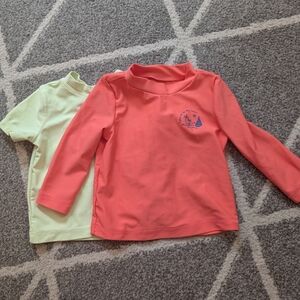 Carters 6-9 Months‎ Unisex Rash Guard Swim Shirts- Set Of 2